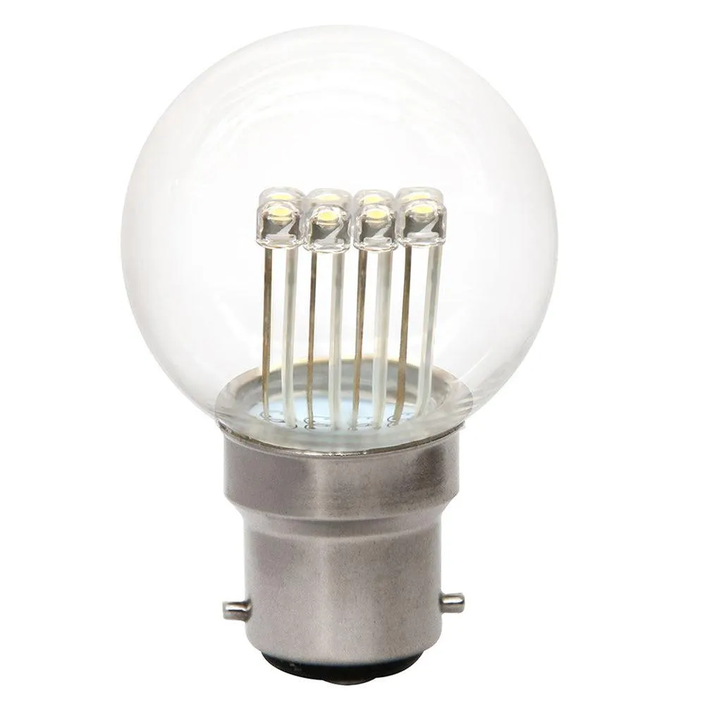 1W Led E27, B22 Fancy Round Globe Warm White 3000K 20195, 20196