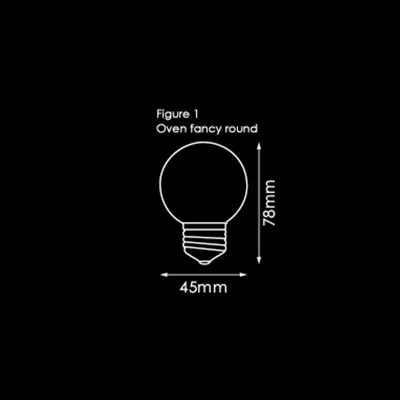 25w E27 Fancy Round Globe Warm White 2700k 45014 Dimmable