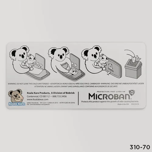 310-70 - INSTRUCTIONAL LABEL for ALL KB200 and KB200-SS Series Changing Stations