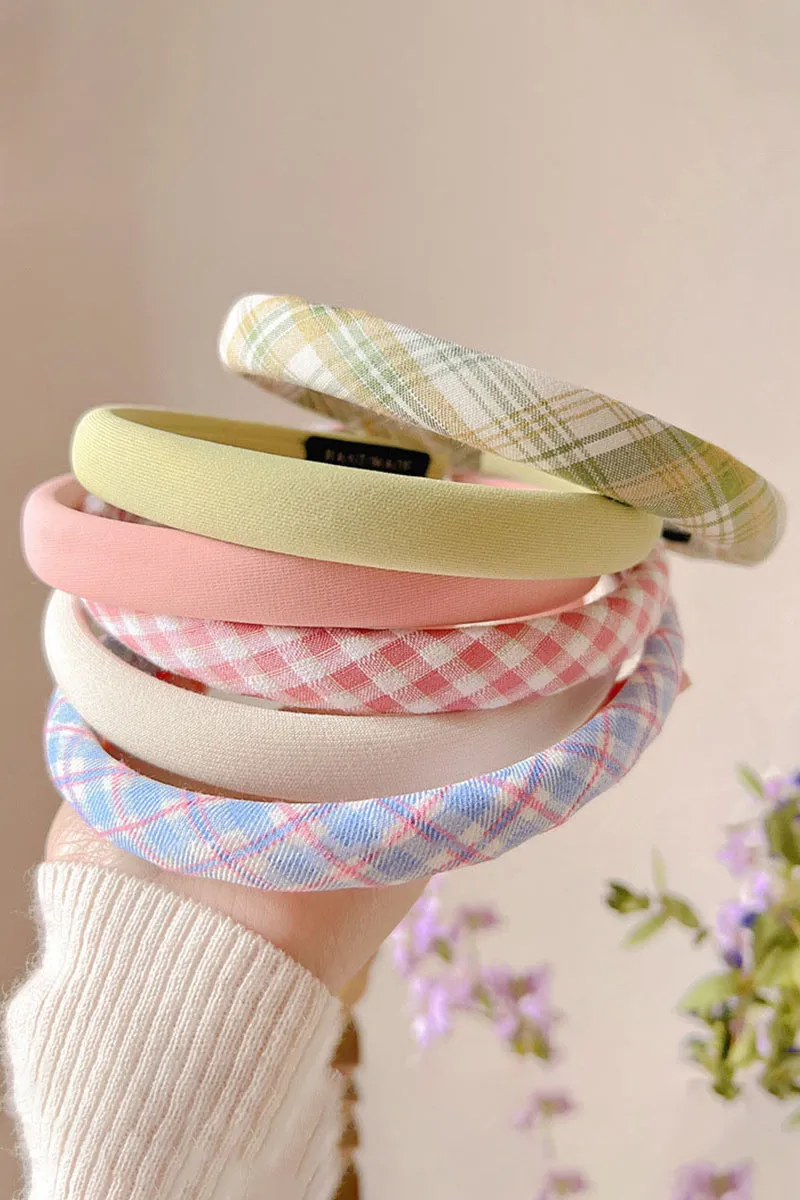 6PCS PLAID PATTERN HEADBAND, 6PCS PER 1 PACK