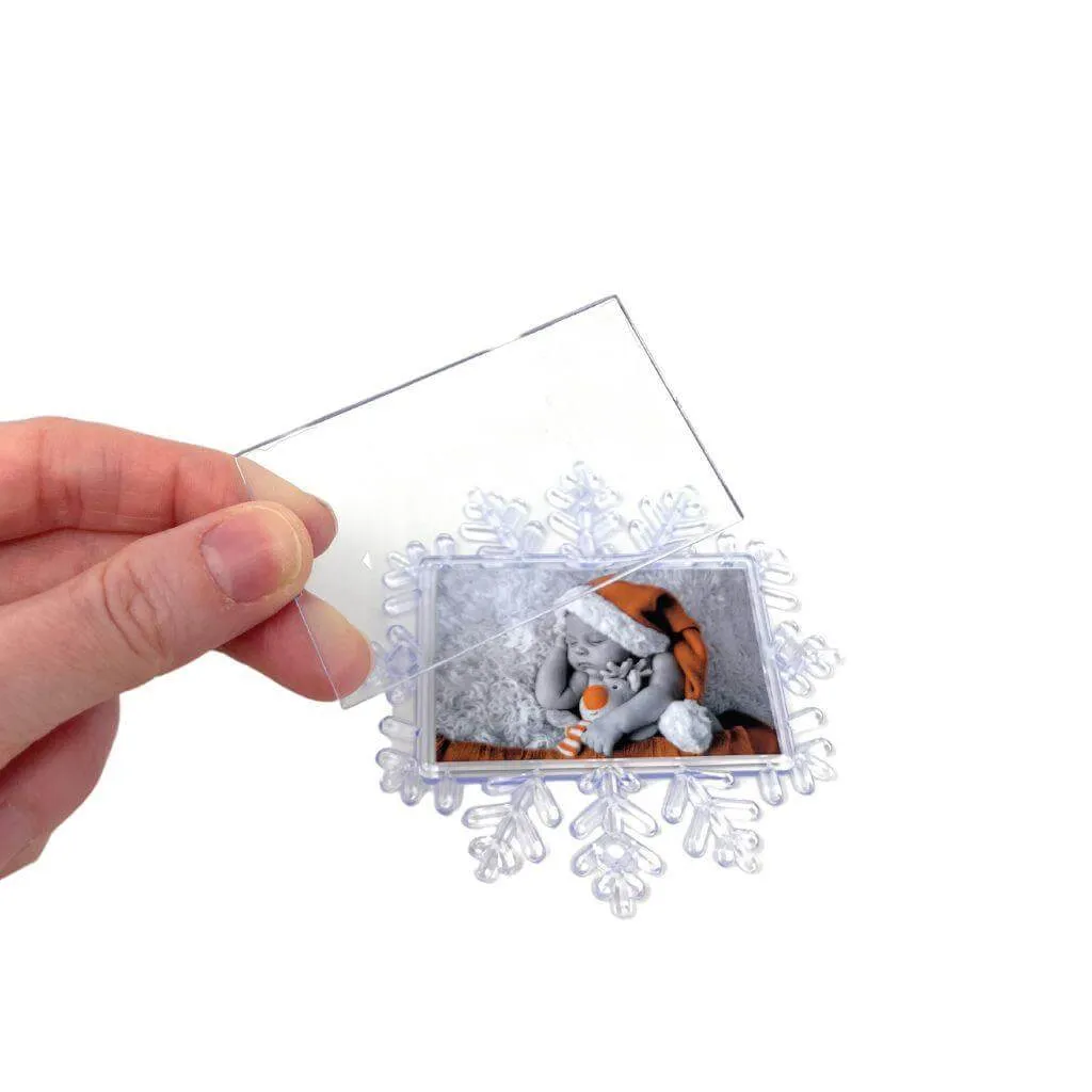 70 x 45mm Snowflake Decoration with String - Pack of 10