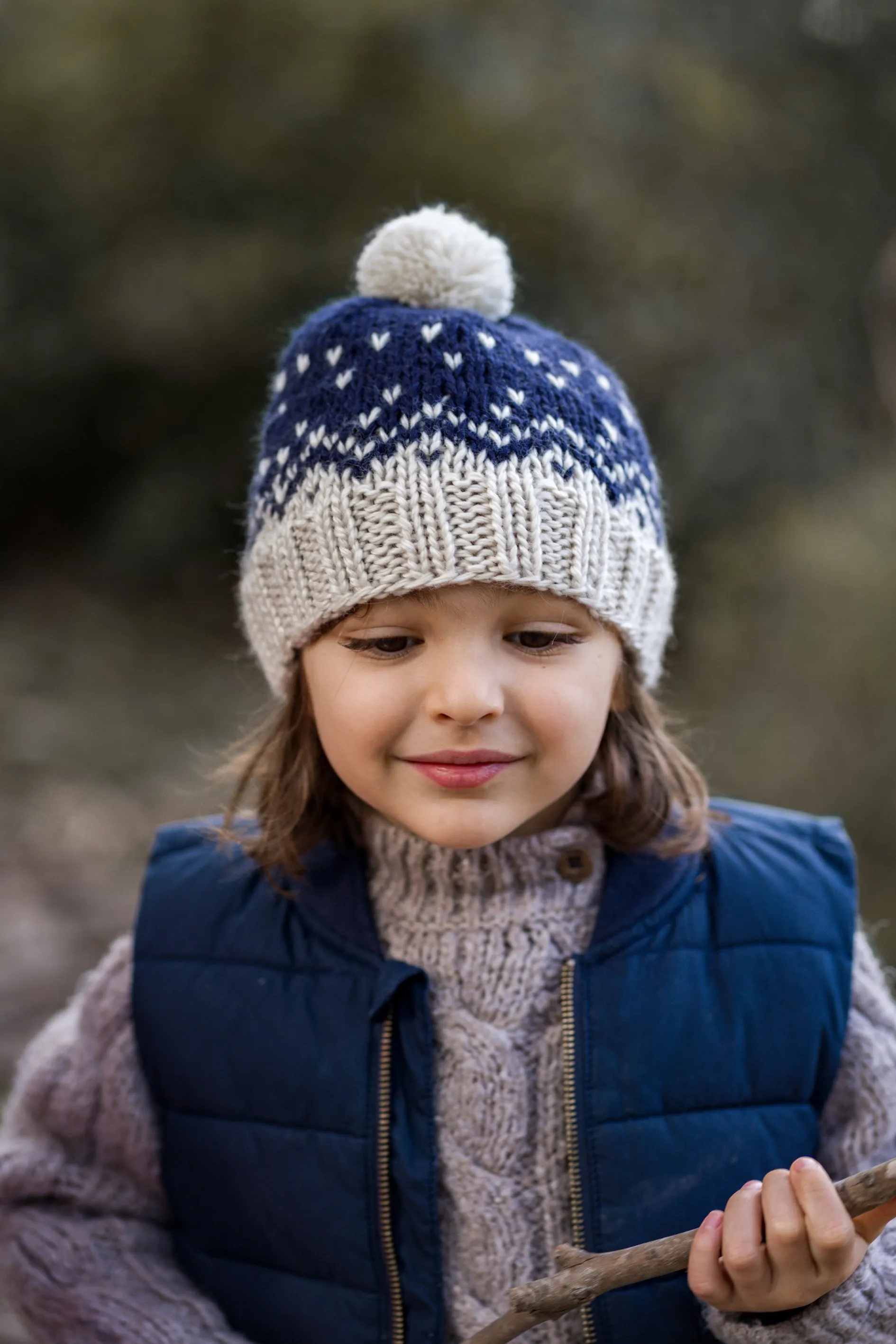 Acorn Snowflake Beanie - Navy