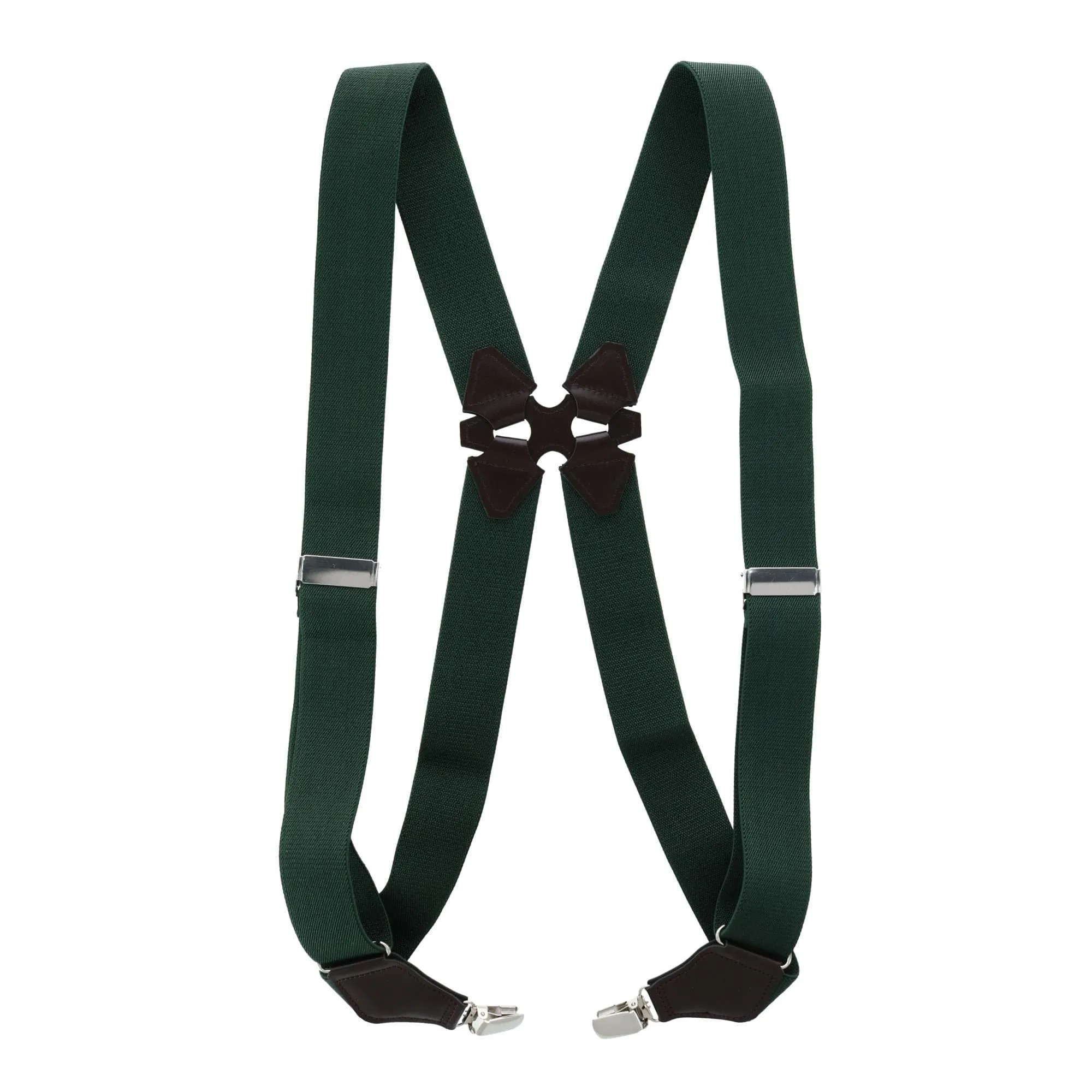 Aisenin Men's Elastic Solid Color Dress Ubee Side Clip Suspenders
