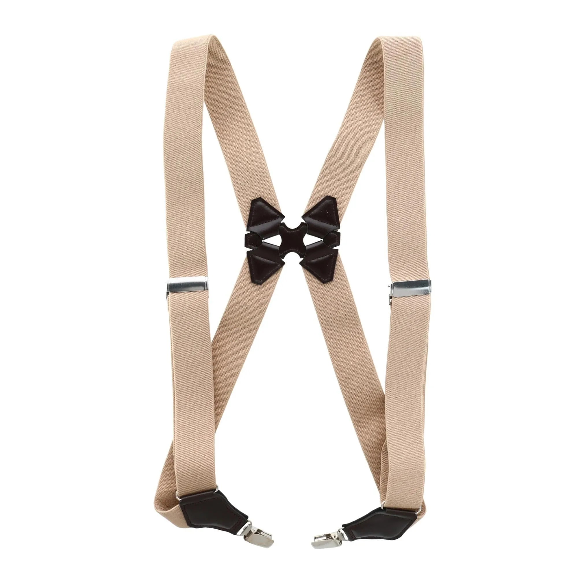 Aisenin Men's Elastic Solid Color Dress Ubee Side Clip Suspenders