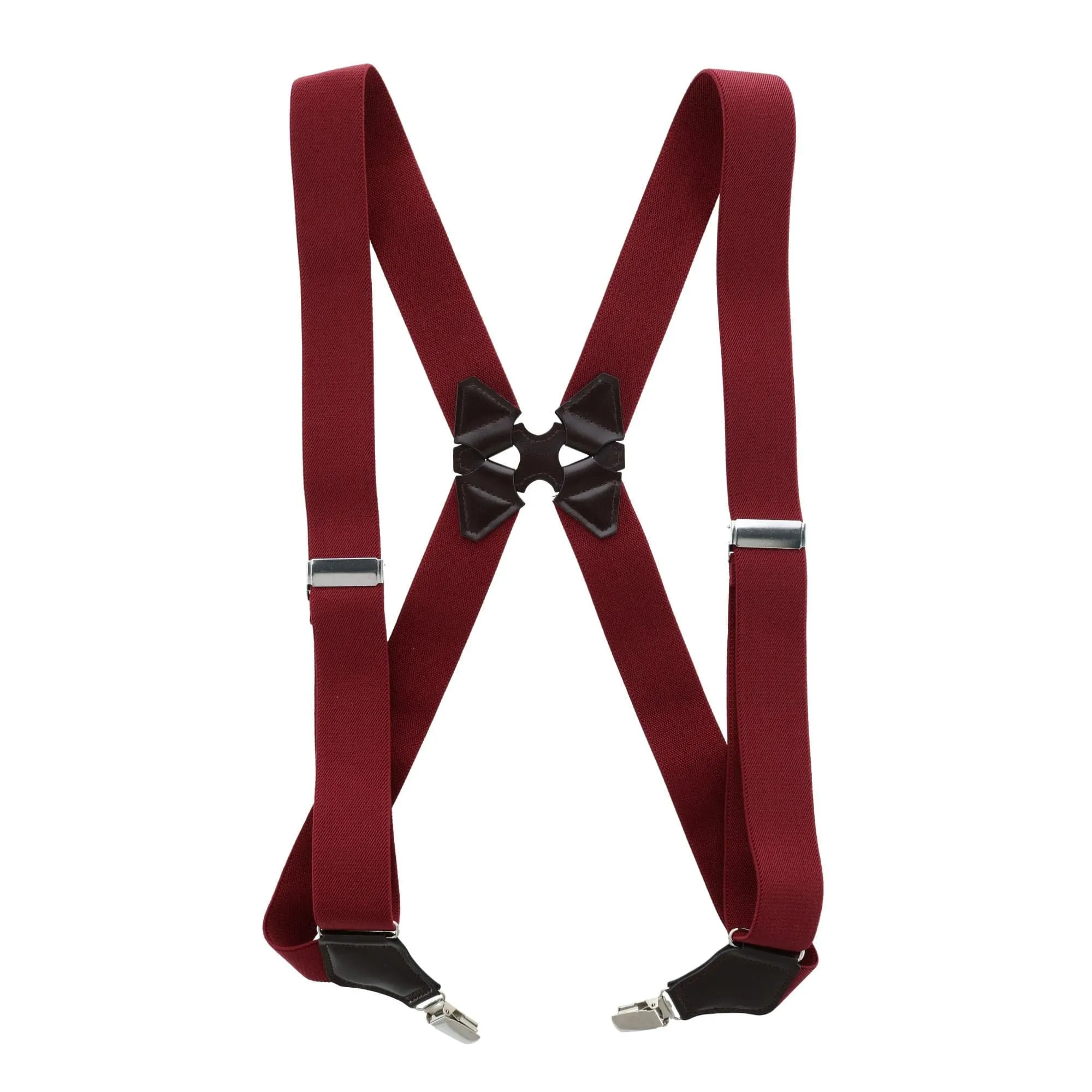 Aisenin Men's Elastic Solid Color Dress Ubee Side Clip Suspenders