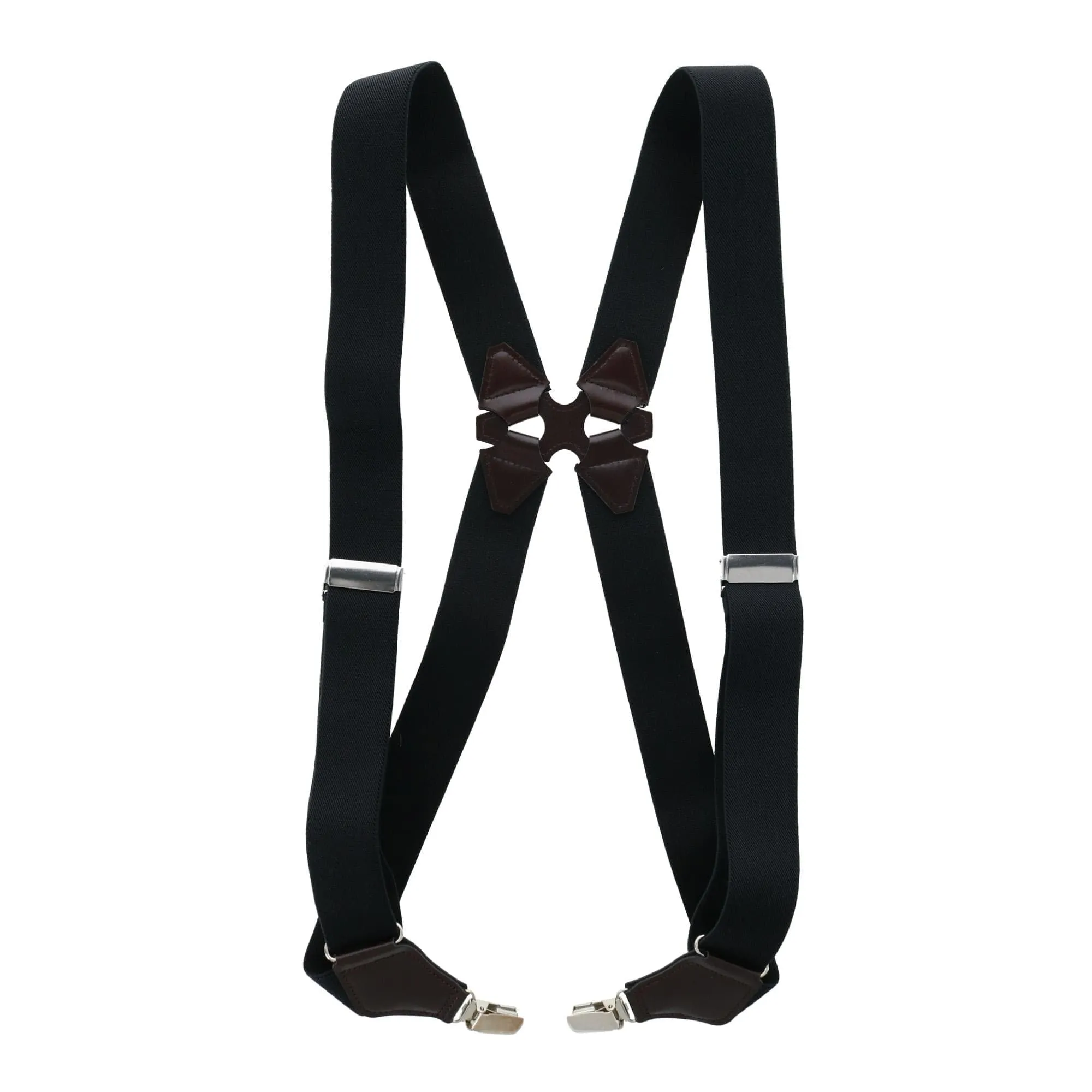 Aisenin Men's Elastic Solid Color Dress Ubee Side Clip Suspenders