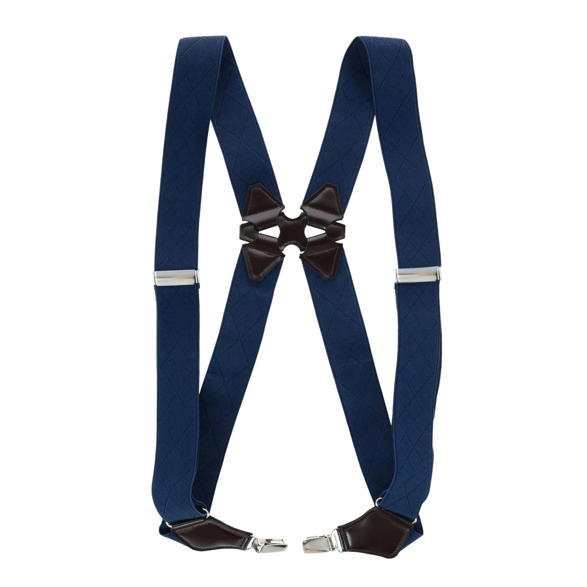 Aisenin Men's Elastic Solid Color Dress Ubee Side Clip Suspenders