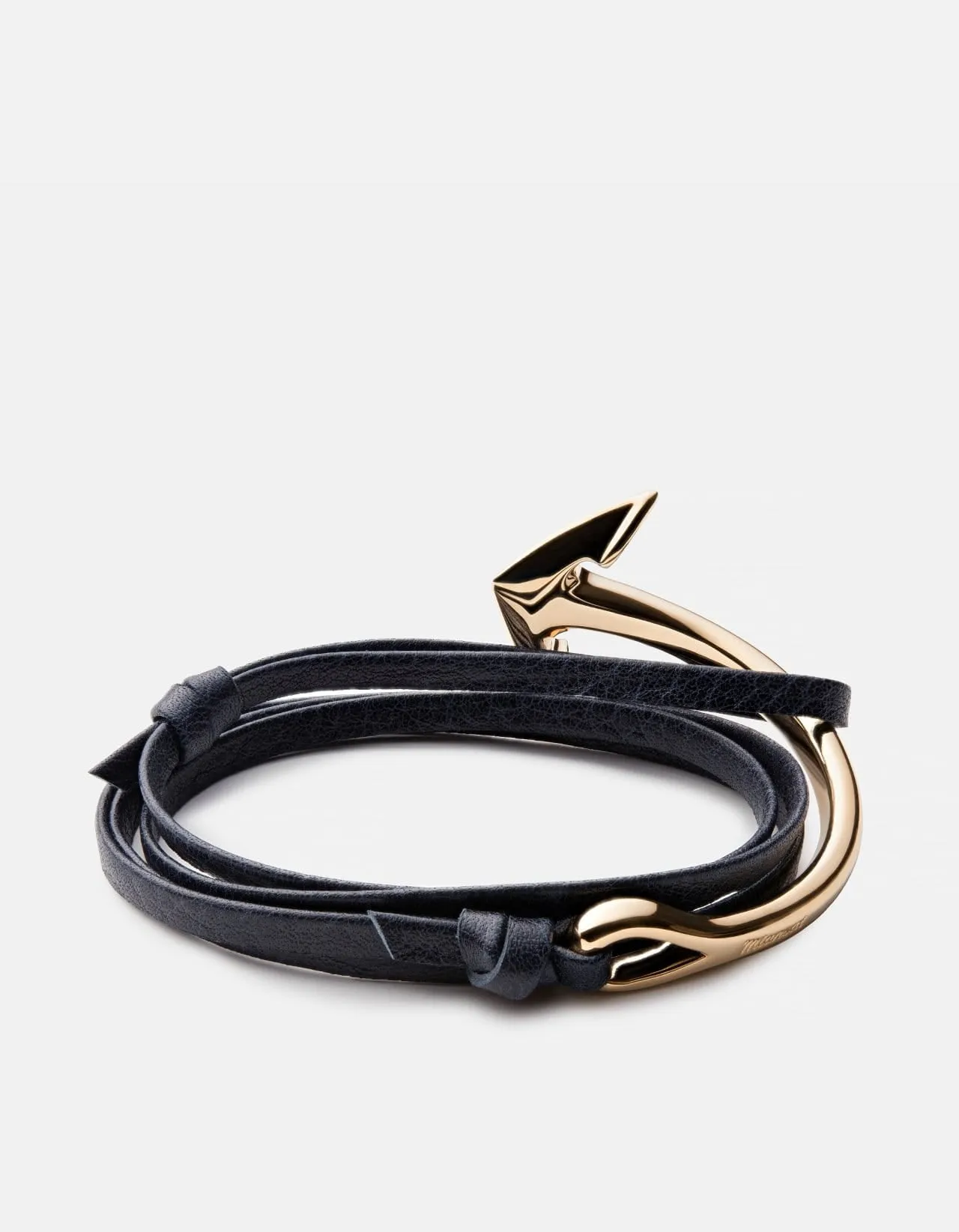 Anchor Half-Cuff Leather, Gold