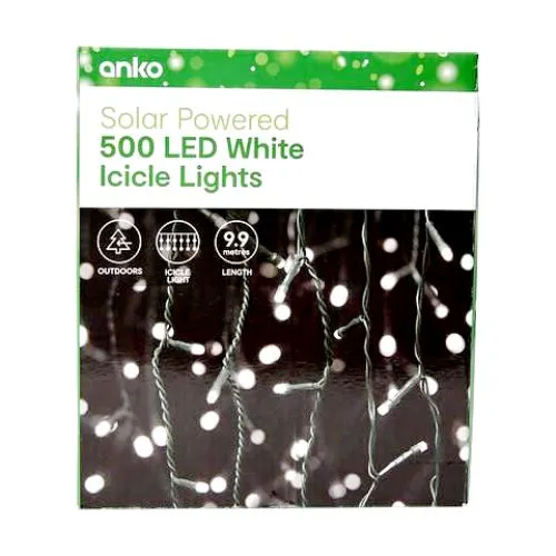 Anko Efficient Solar-Powered 500 LED ICICLE Lights