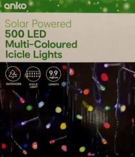 Anko Efficient Solar-Powered 500 LED ICICLE Lights