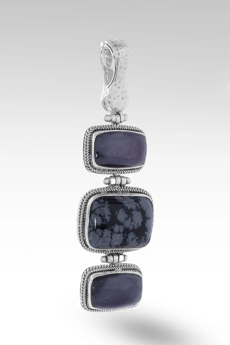 Be Content Pendant™ in Snowflake Obsidian