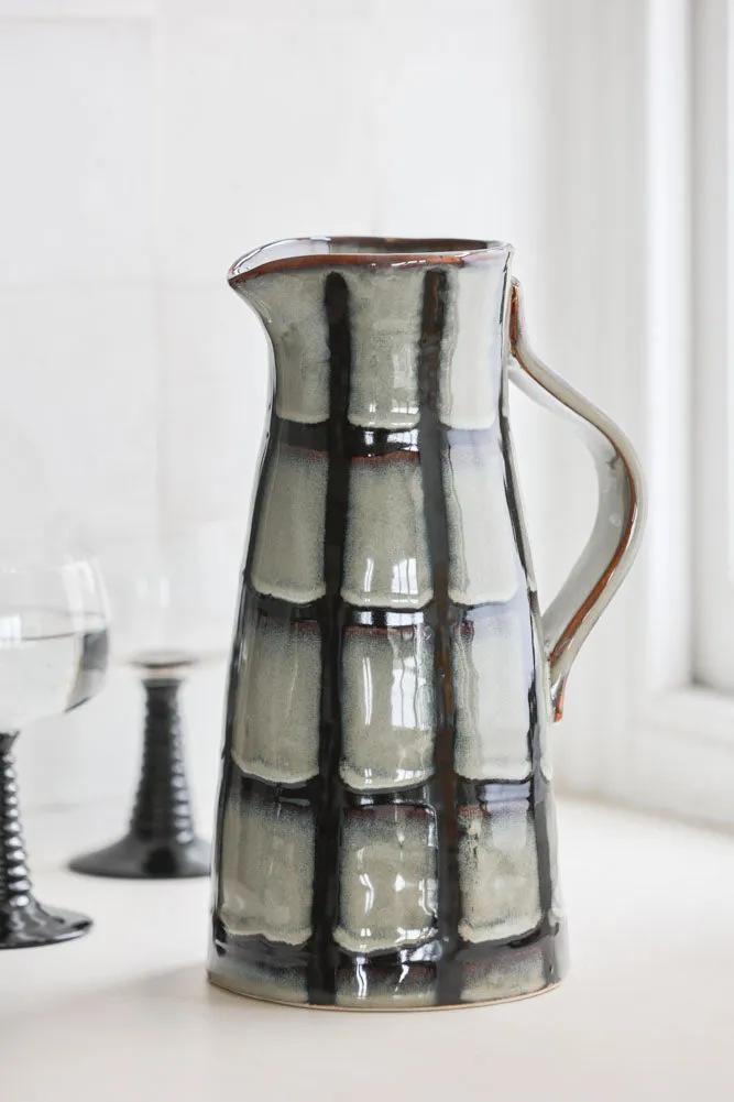 Black & White Checkered Water Jug