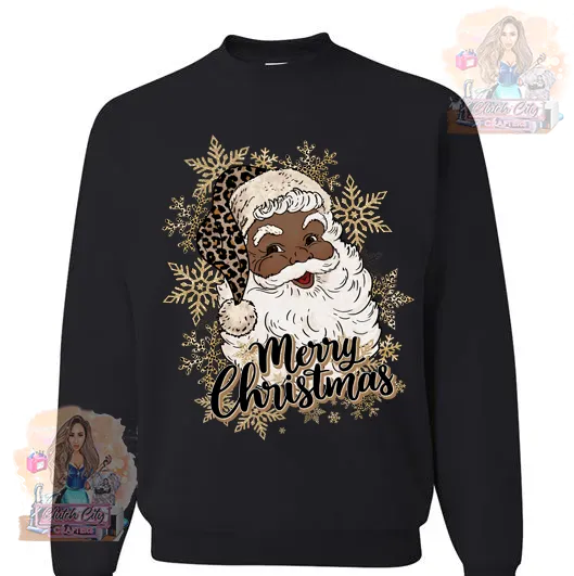 Black Santa Black Sweatshirt