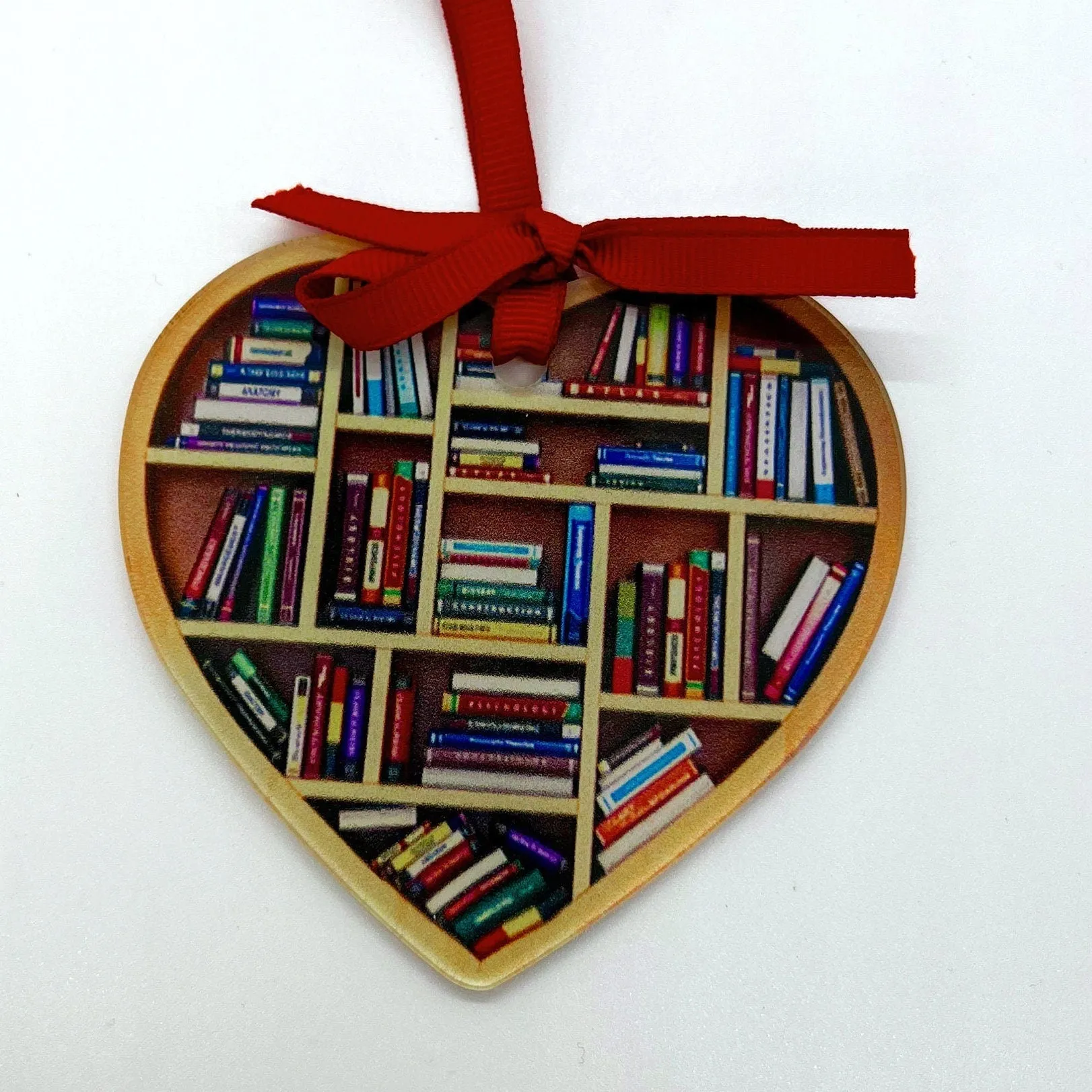 Christmas Book Club Ornament - Holiday Themed Sublimation Ornament Ideal for Librarians and Book Lovers, Emphasizes Love for Reading