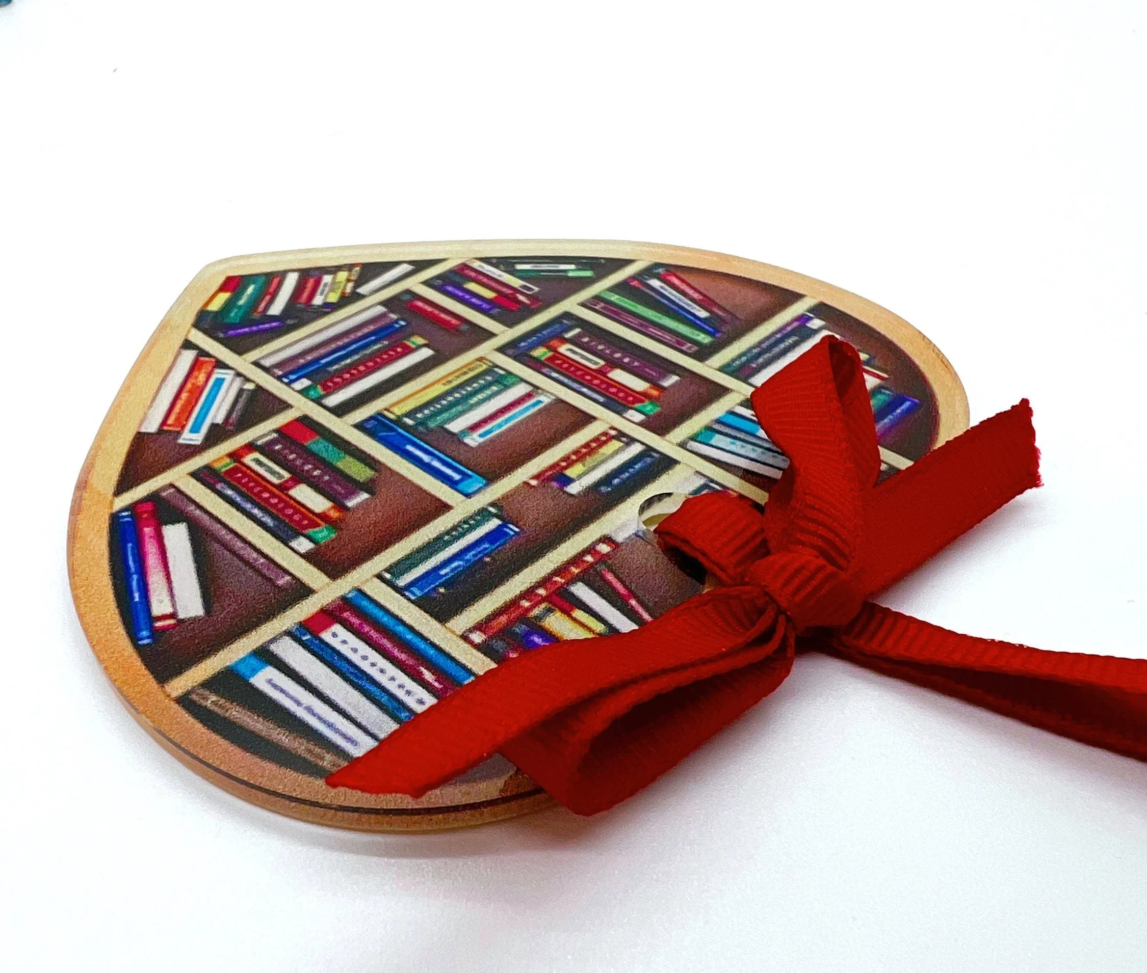 Christmas Book Club Ornament - Holiday Themed Sublimation Ornament Ideal for Librarians and Book Lovers, Emphasizes Love for Reading