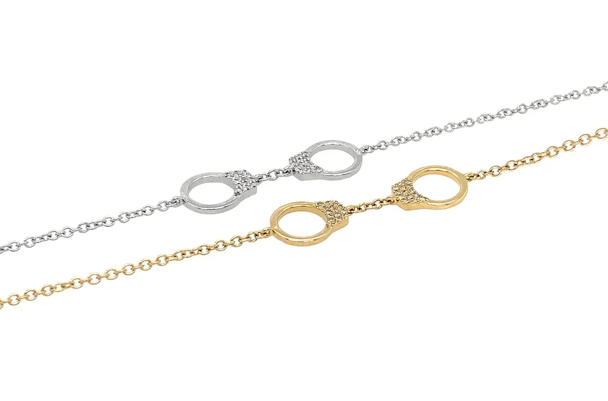 Bracelet Handcuffs Gold & Diamonds