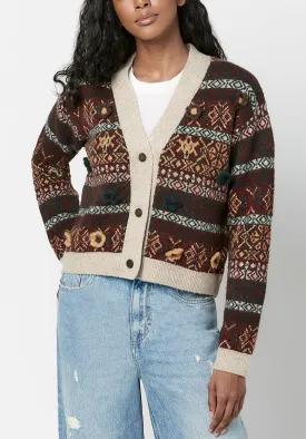 Brecken Women's Cardigan in Forest Fair Isle - SW0579F