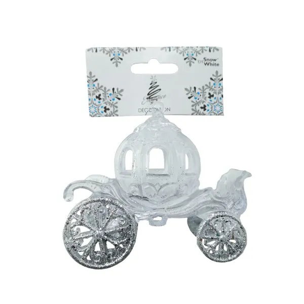 Elegant Silver Carriage Hanging Decoration for Home Decor