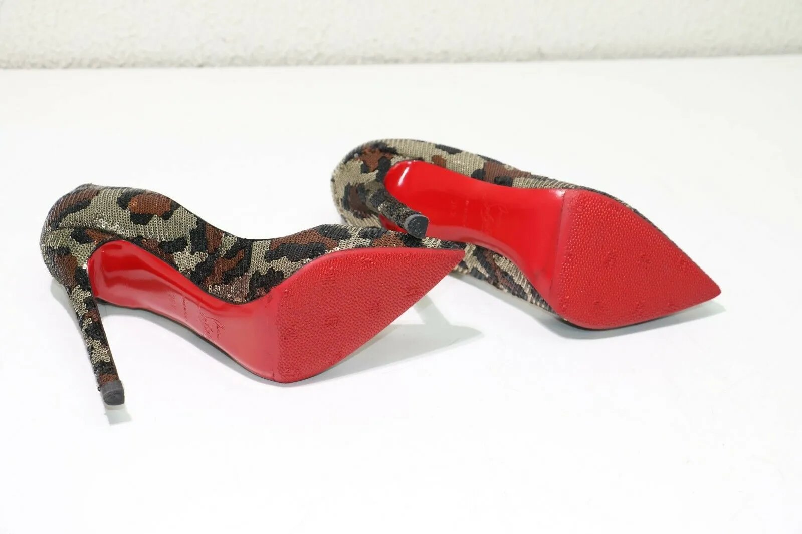 Christian Louboutin Pigalle 120mm Leopard Print Sequined Size 36.5(EUR) Pumps