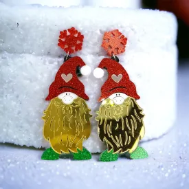 Christmas Gnome Earrings, Christmas Gnome, Christmas Earrings, Christmas Jewelry, Santa, Handmade Earrings, Holiday Gnome, Garden Gnome
