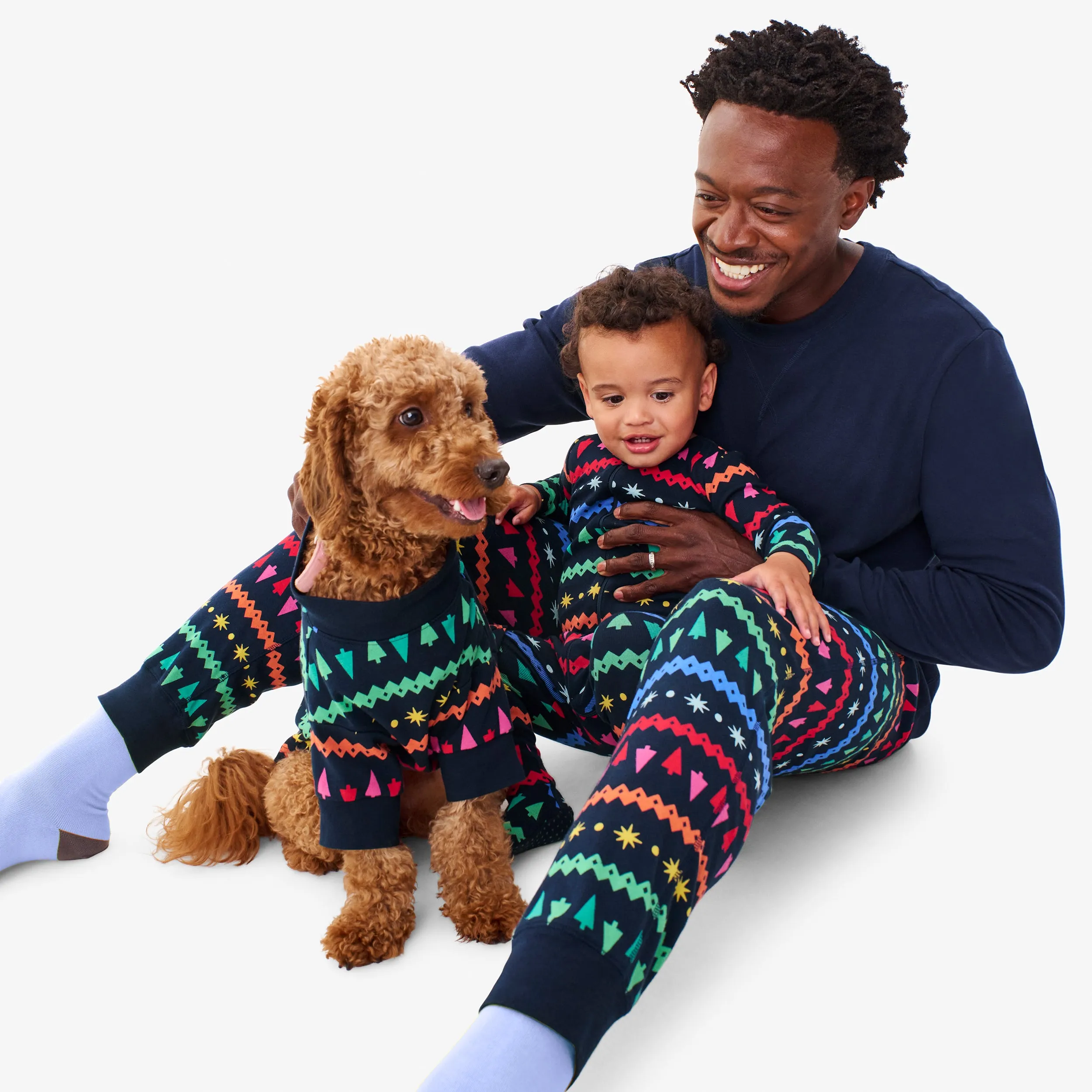 Clearance pet organic pj top in festive fair isle