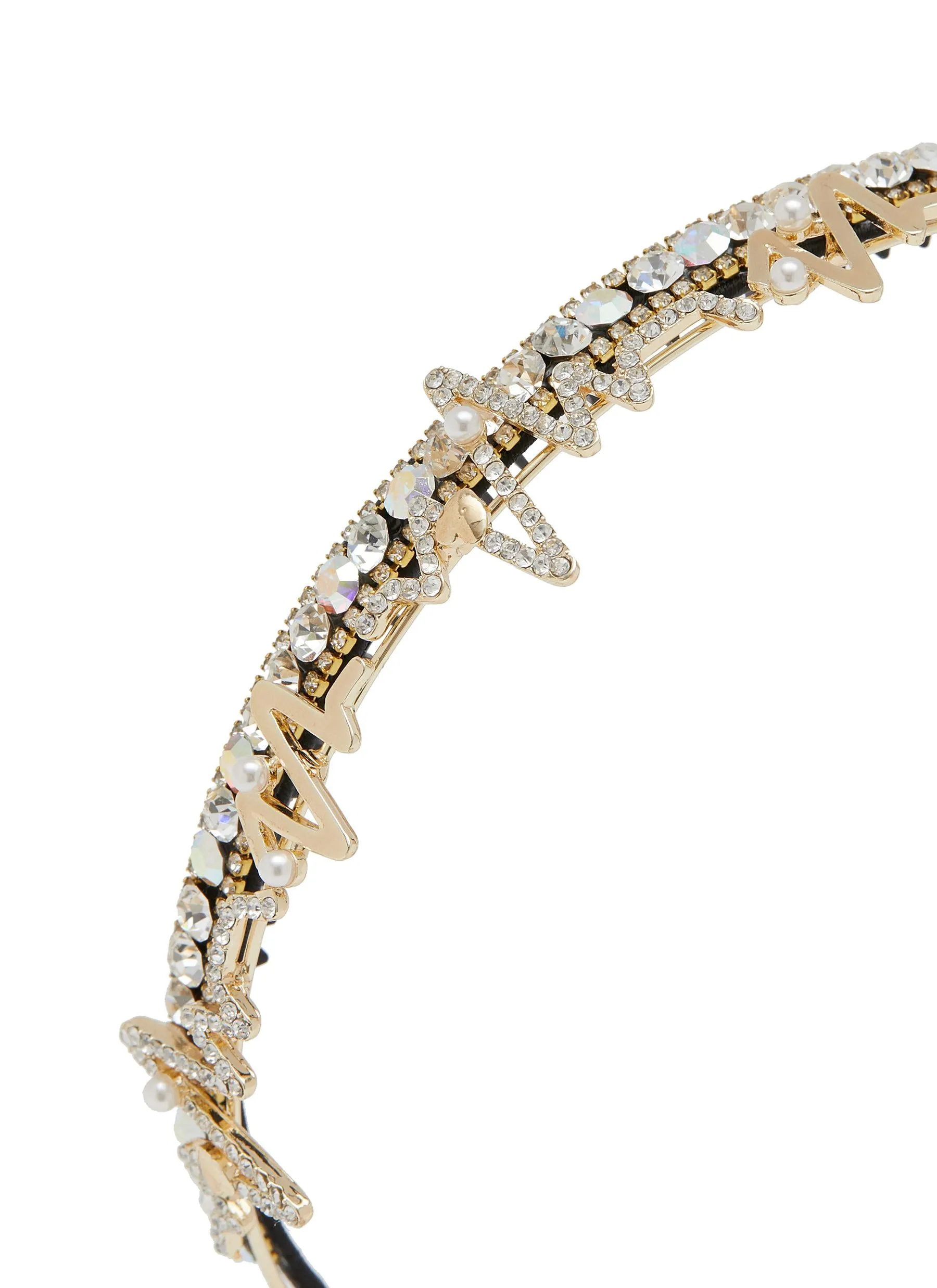 CRYSTAL EMBELLISHED SATIN HEADBAND