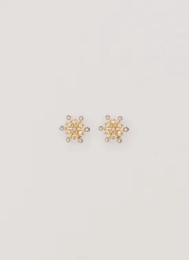 Crystal Snowflake Earring - Gold