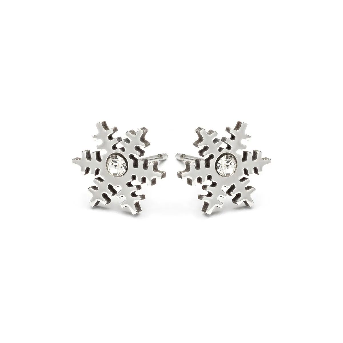 Crystal Snowflake Stud Earrings