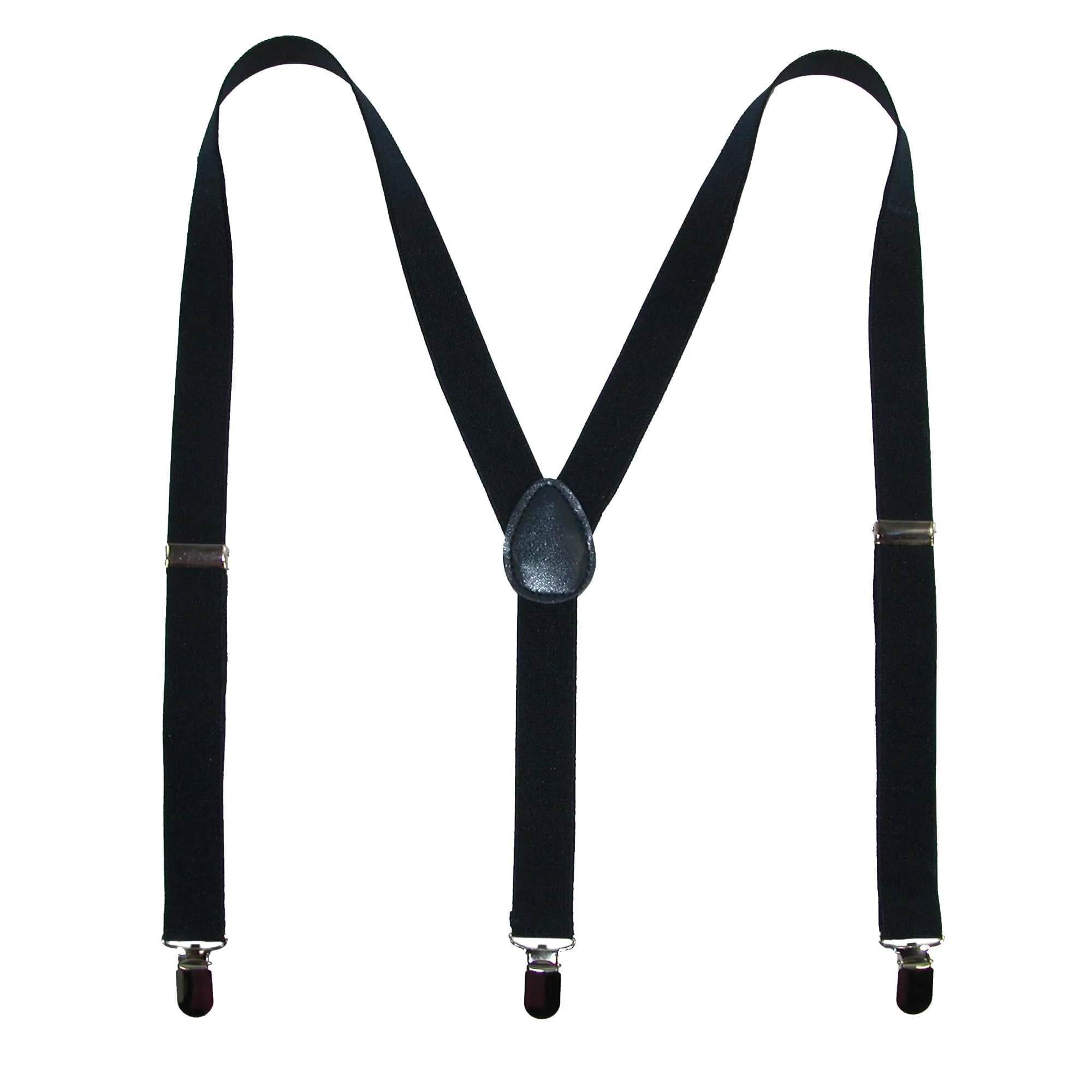 CTM® Elastic Solid Navy Clip-End Suspenders