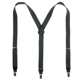 CTM® Men's Big & Tall Elastic Clip End Premium Solid Suspenders