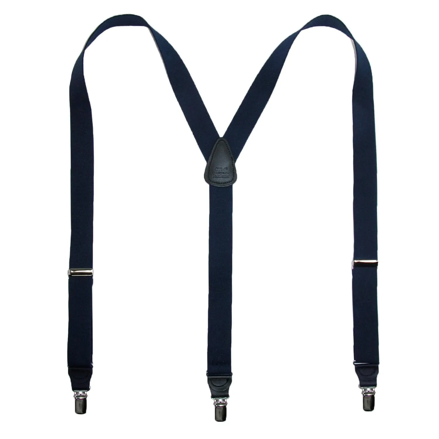CTM® Men's Big & Tall Elastic Clip End Premium Solid Suspenders