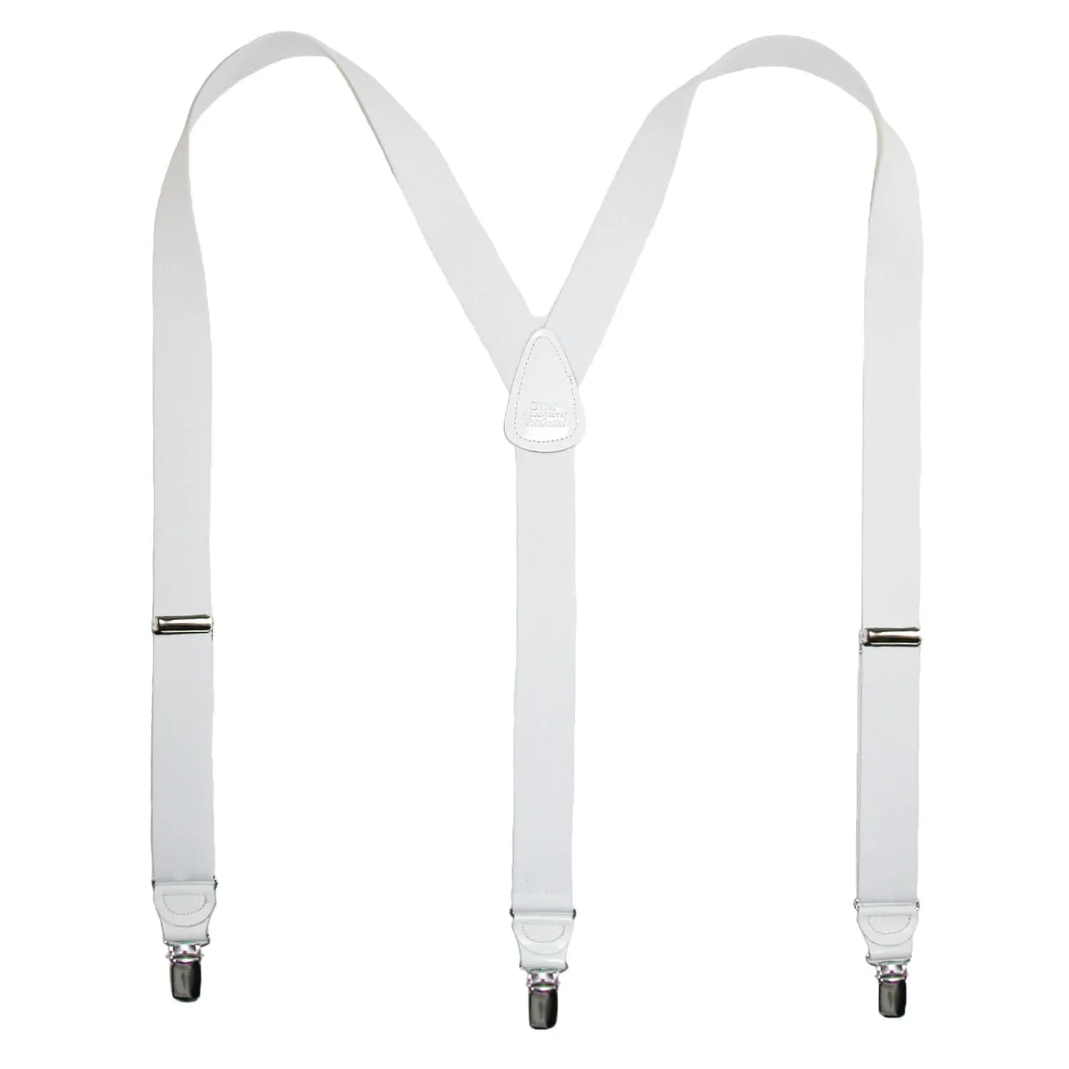 CTM® Men's Big & Tall Elastic Clip End Premium Solid Suspenders