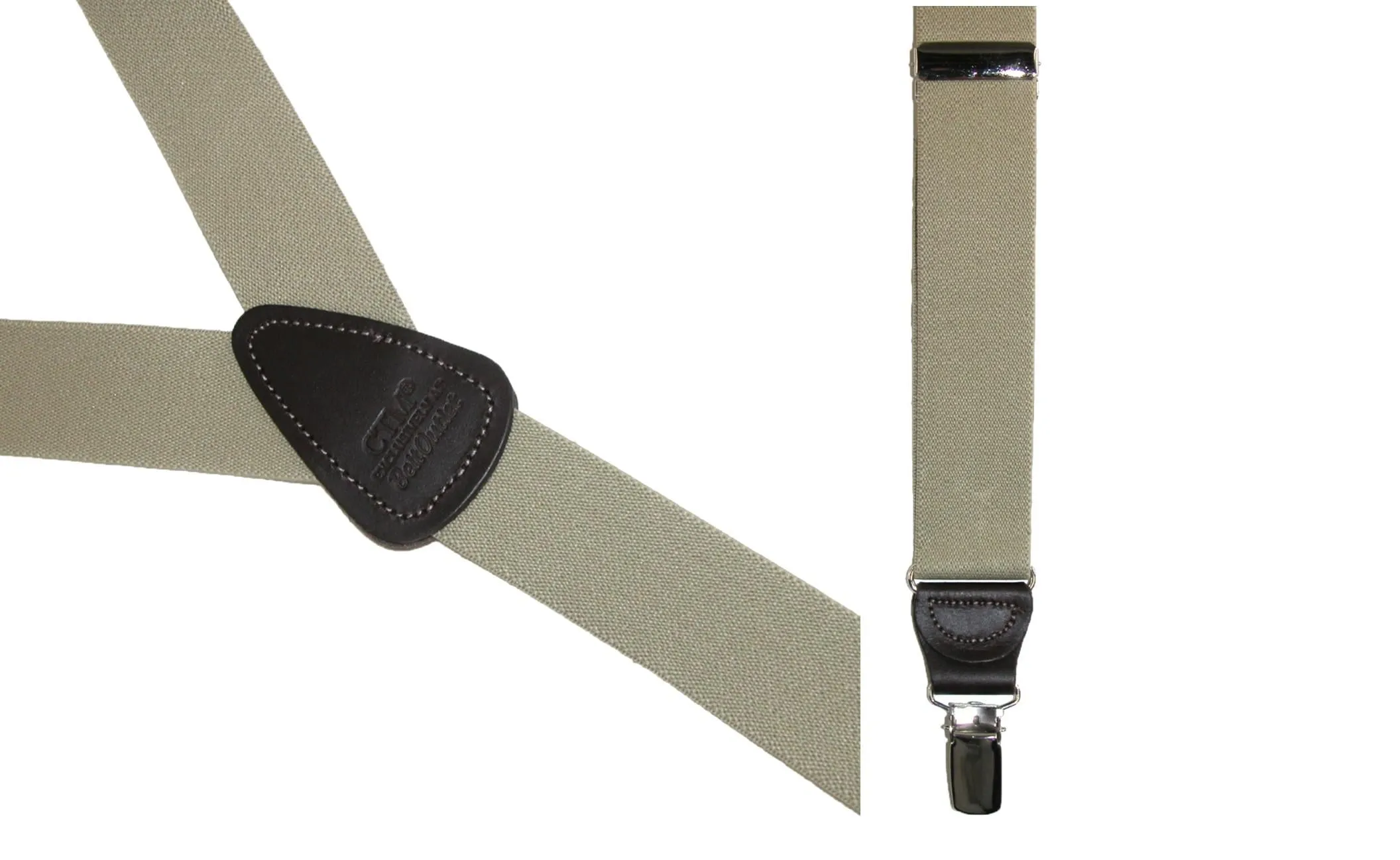 CTM® Men's Big & Tall Elastic Clip End Premium Solid Suspenders