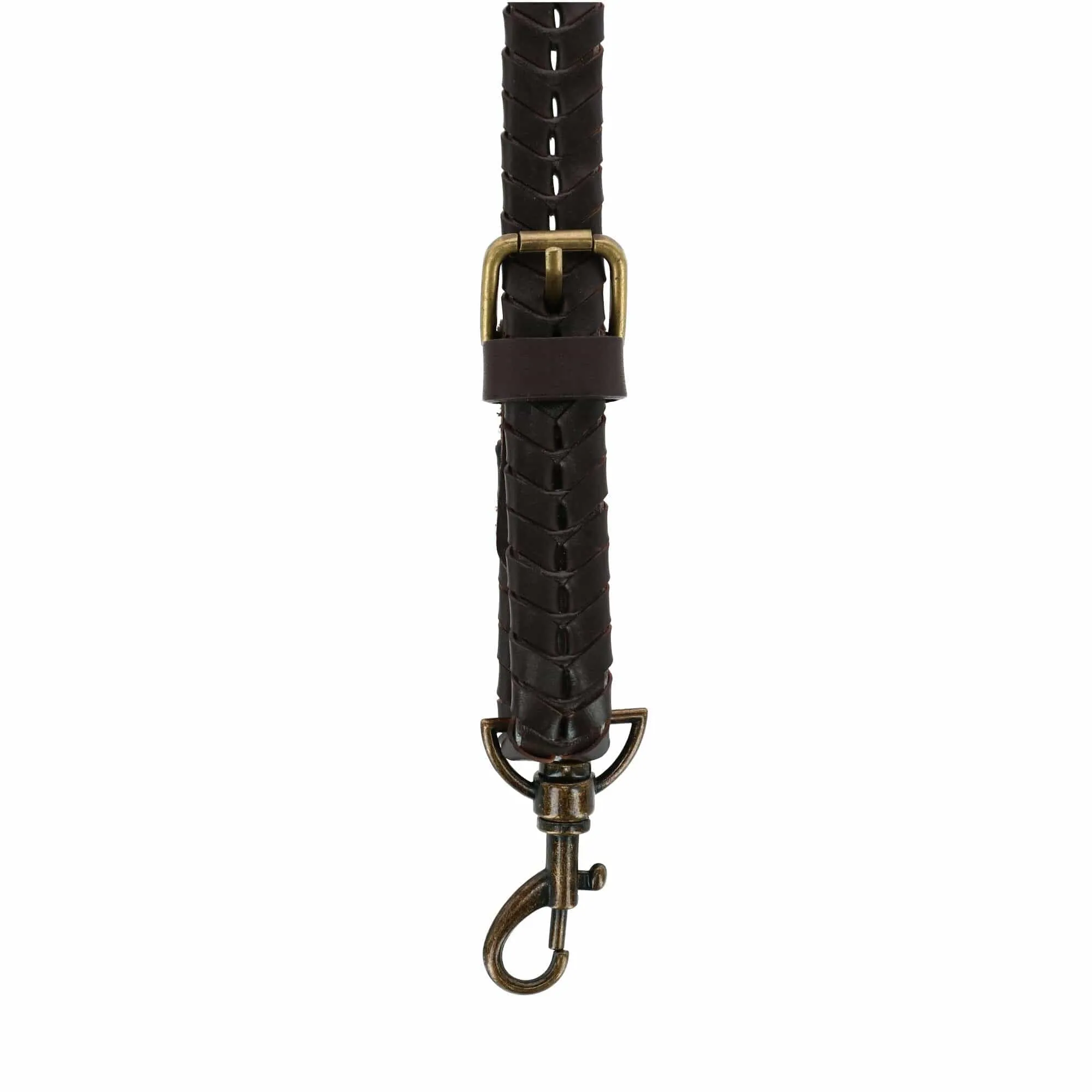 CTM® Men's Coated Leather Flat Braided Suspenders with Metal Swivel Hook Ends
