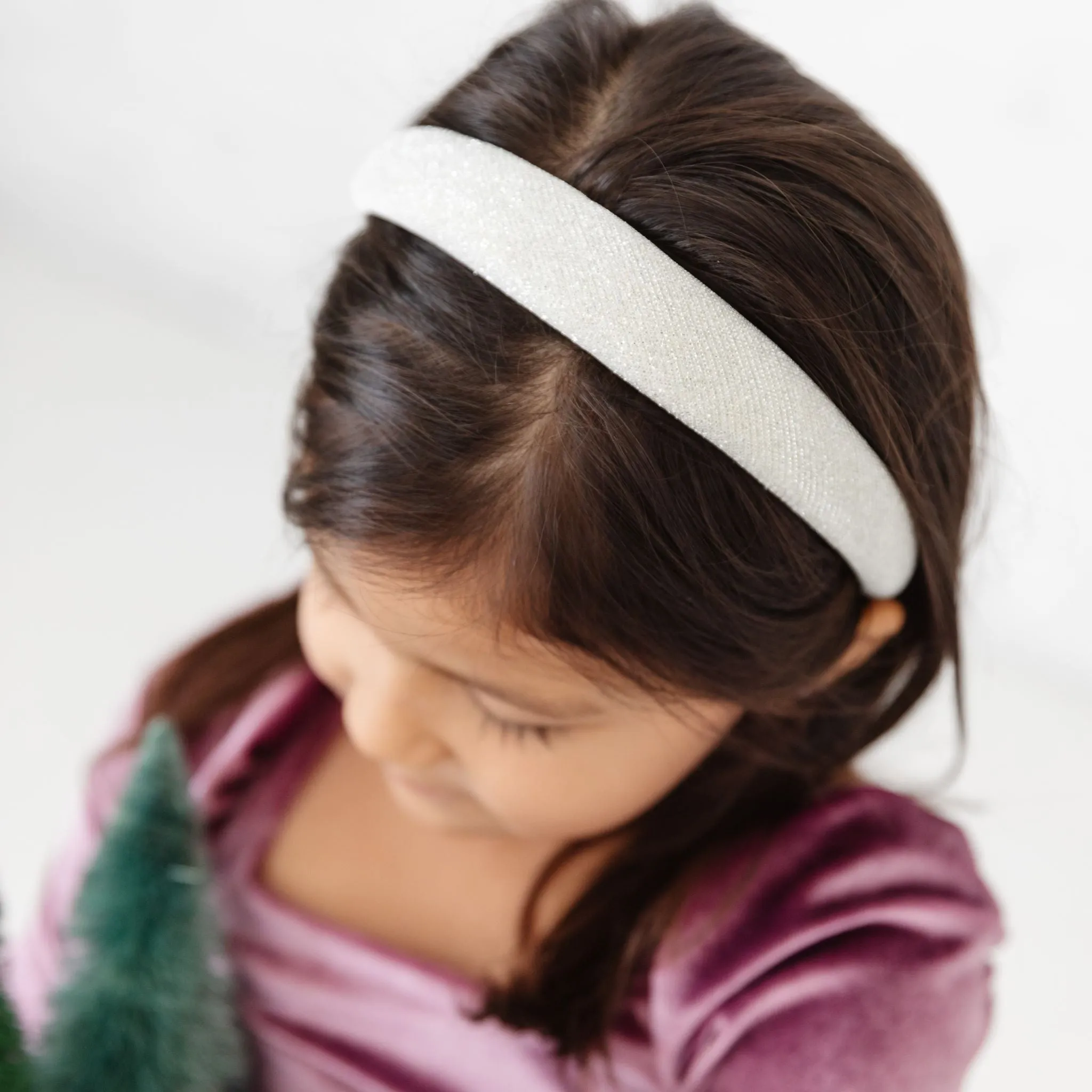 Cushioned Headband - Sparkly Silver