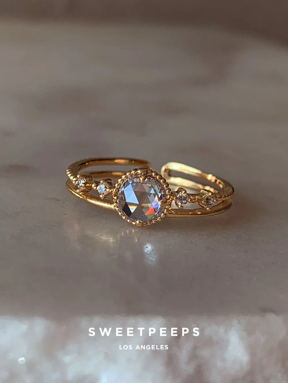 Delaney Crystal Globe Ring