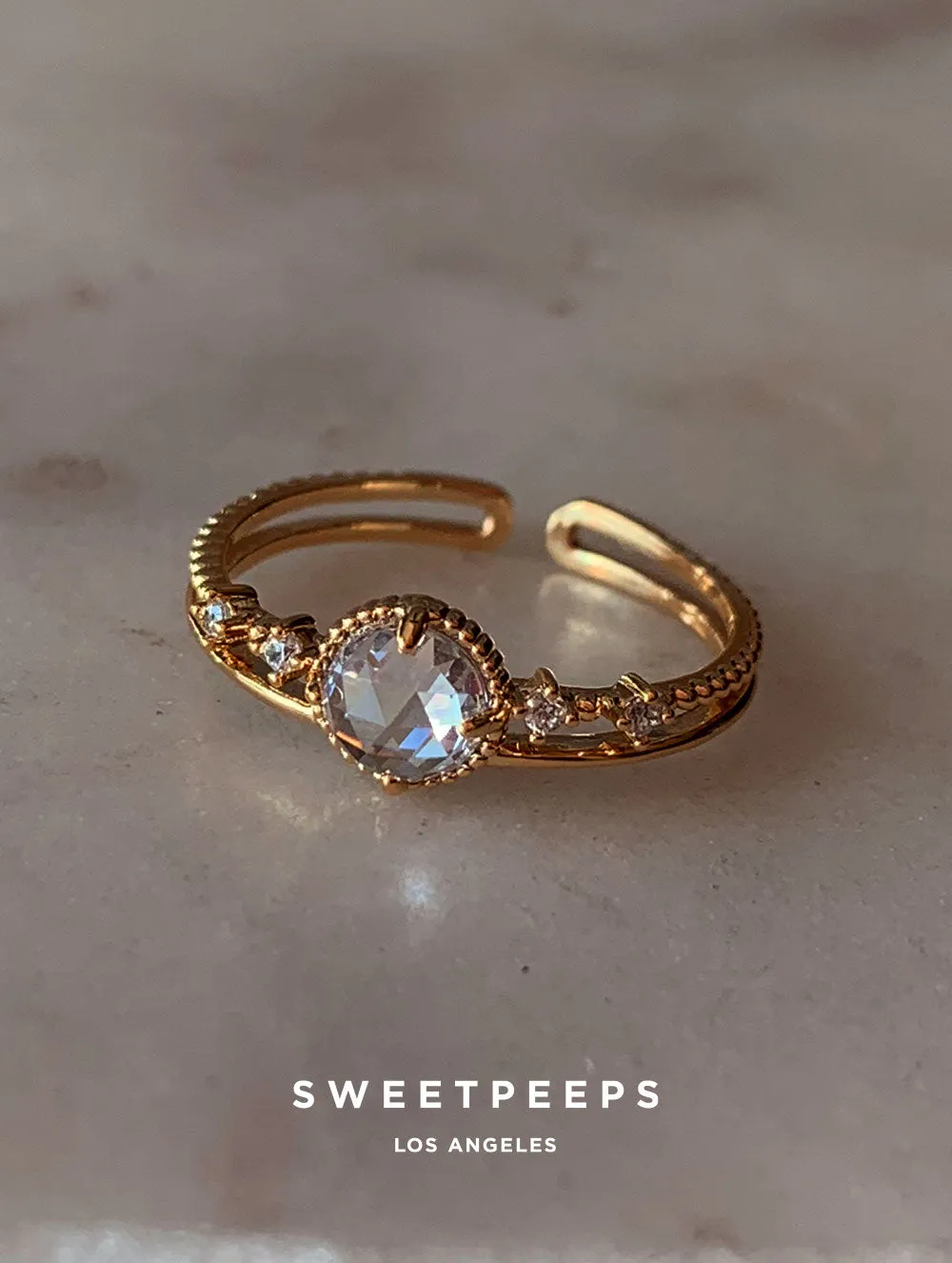 Delaney Crystal Globe Ring