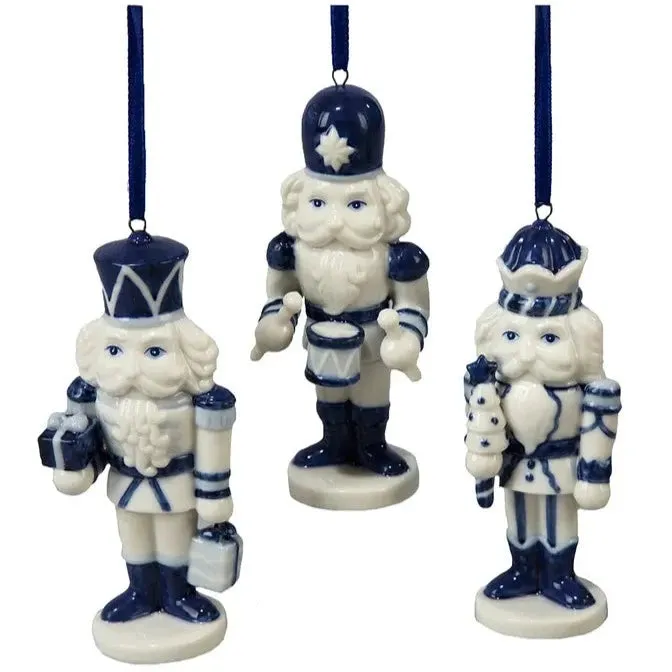 Delft Blue Porcelain Nutcracker Ornament
