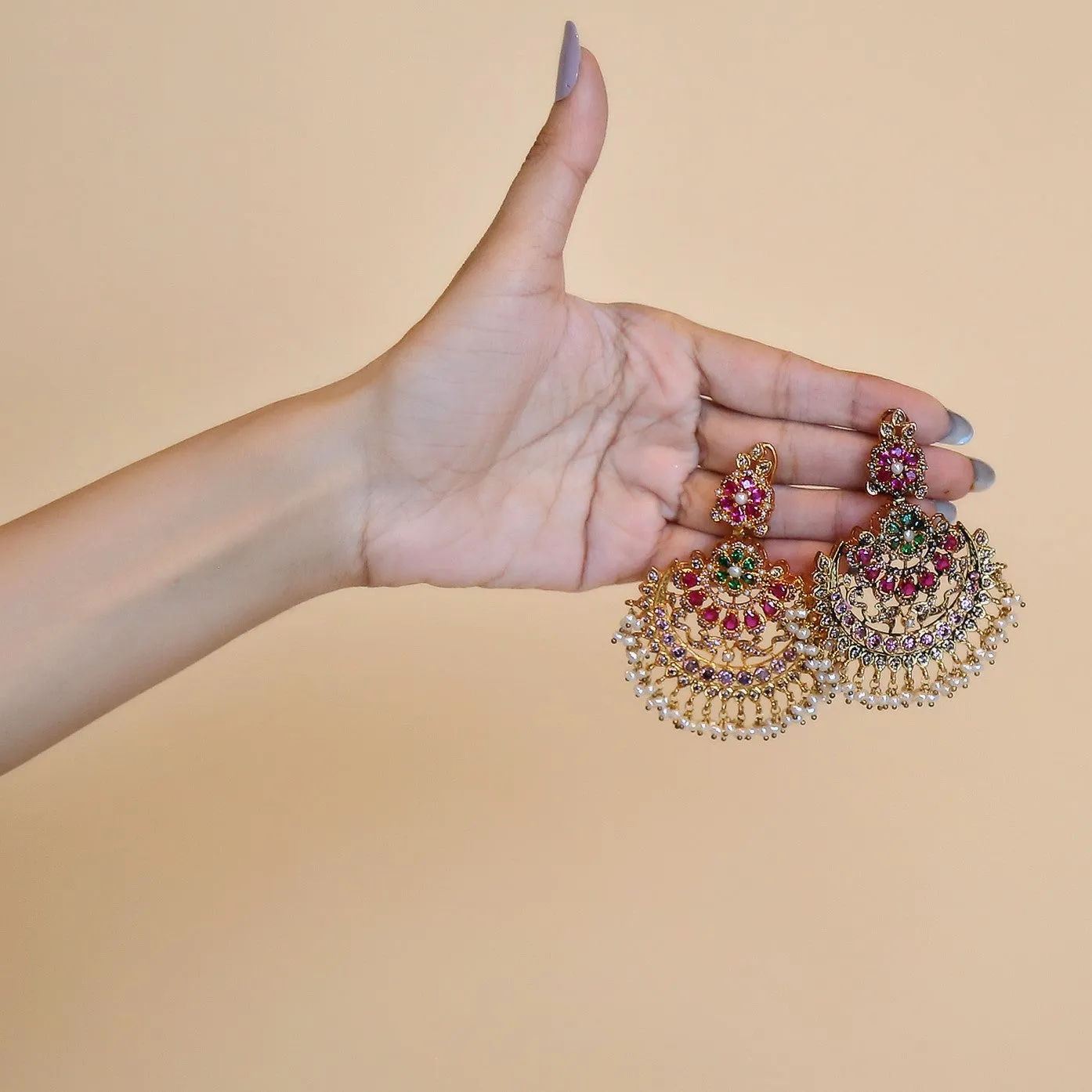 Earrings in Multi Color Stones