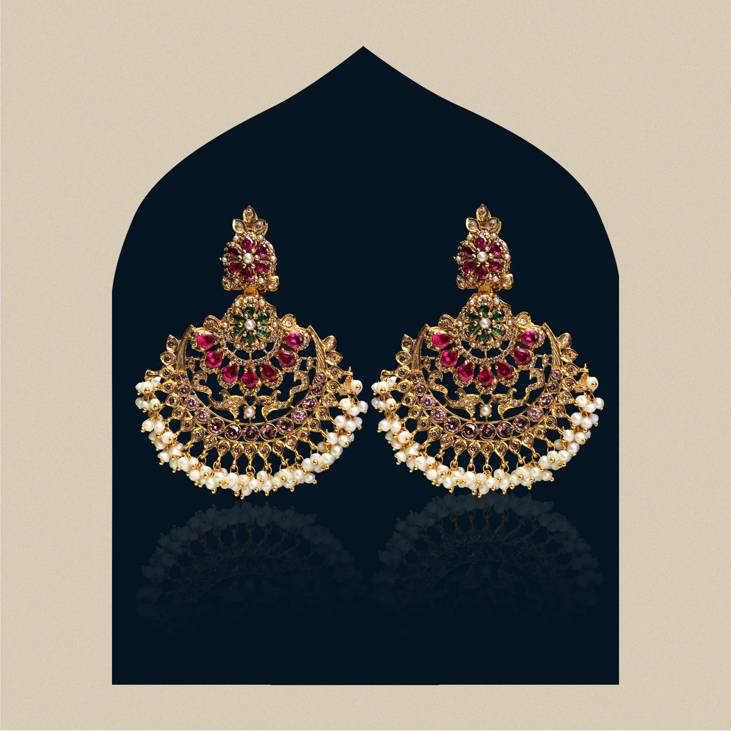 Earrings in Multi Color Stones