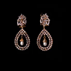 Earrings in Pearls and Cubic Zircons