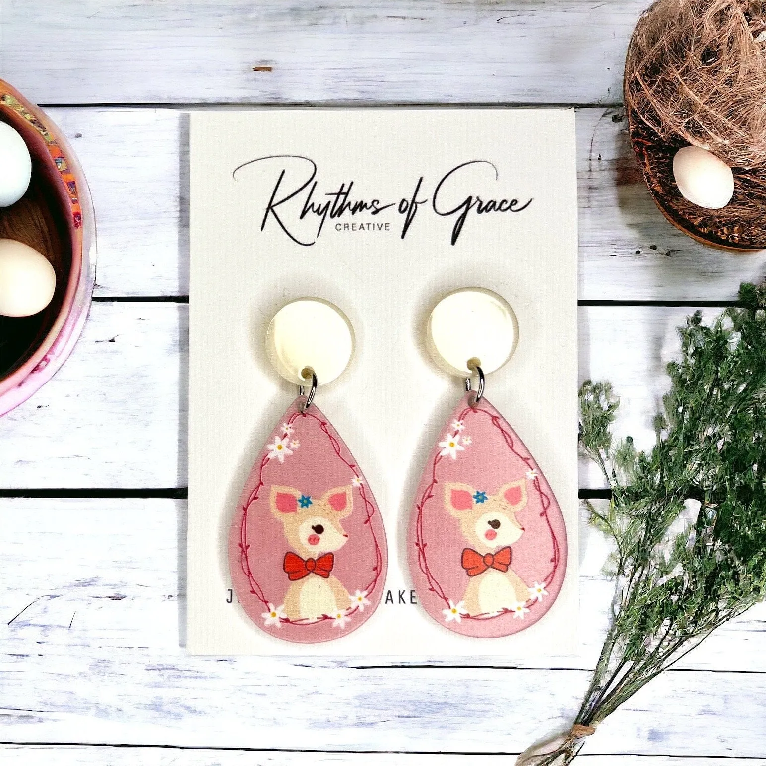 Easter Earrings - Easter Carrot, Happy Easter, Easter Bunny, Easter Accessories, Easter Egg, Easter Accessories, Easter Basket, Deer Earring