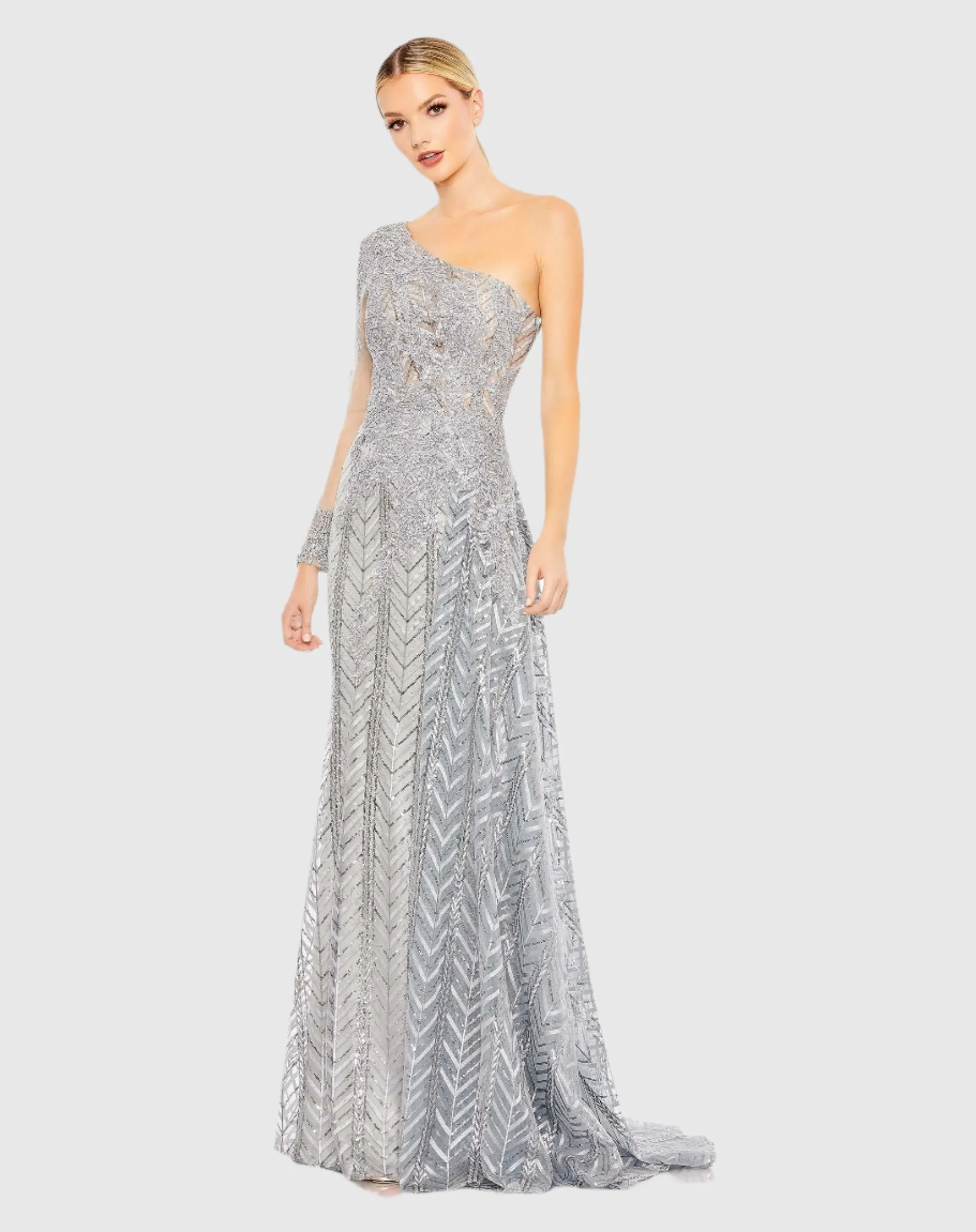Elegant Embellished One-Shoulder A-Line Gown