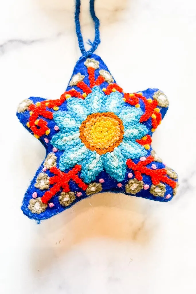 Embroidered Star Ornament