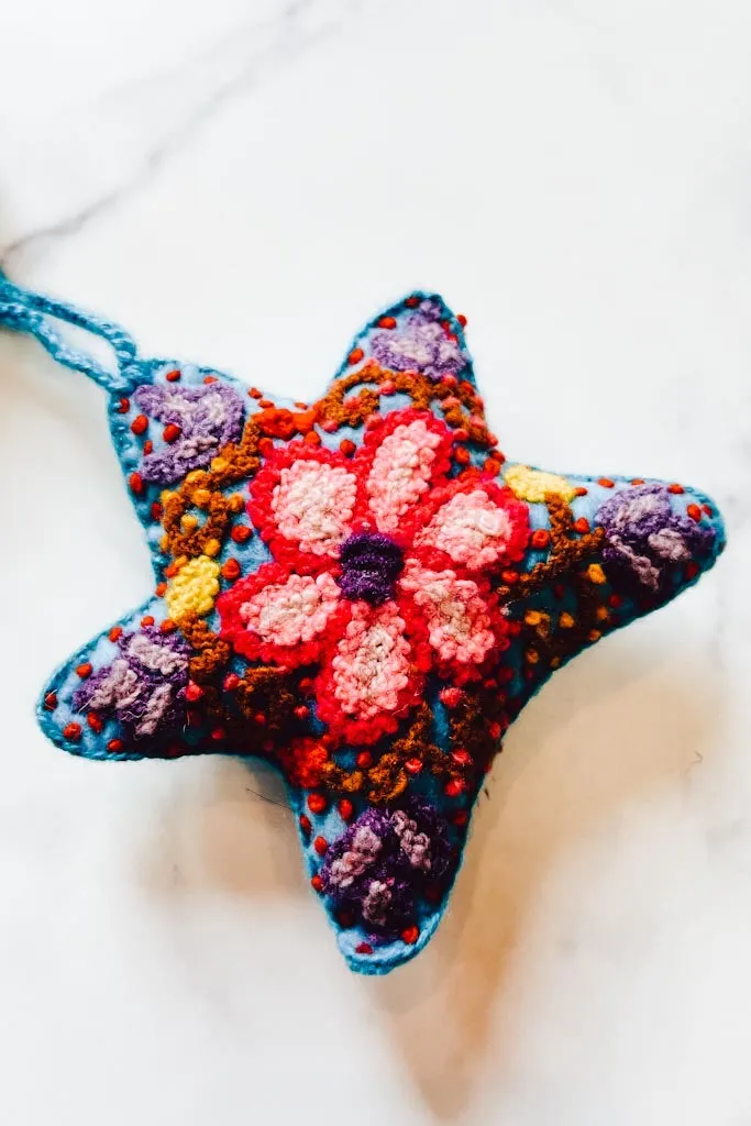Embroidered Star Ornament