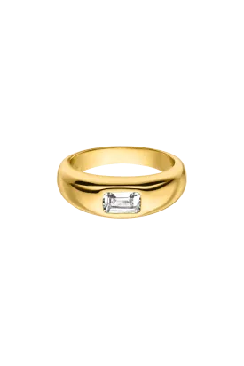 Emerald Dome Ring Gold