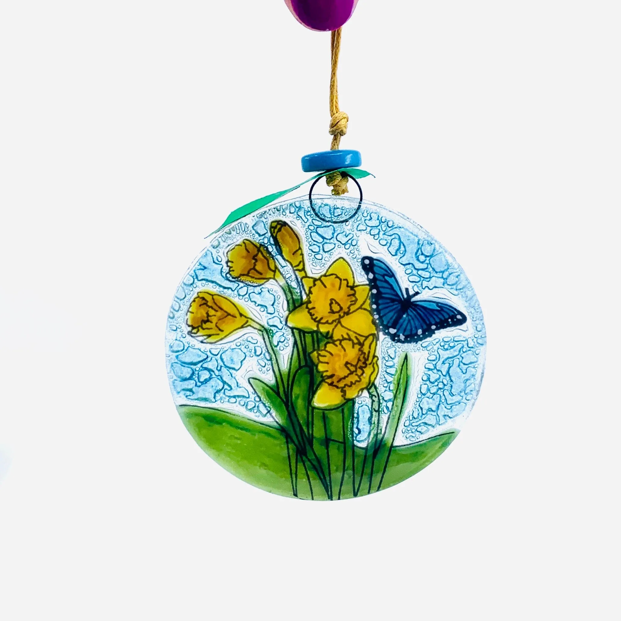 Fair Trade Ornament 154 Butterfly and Daffodils