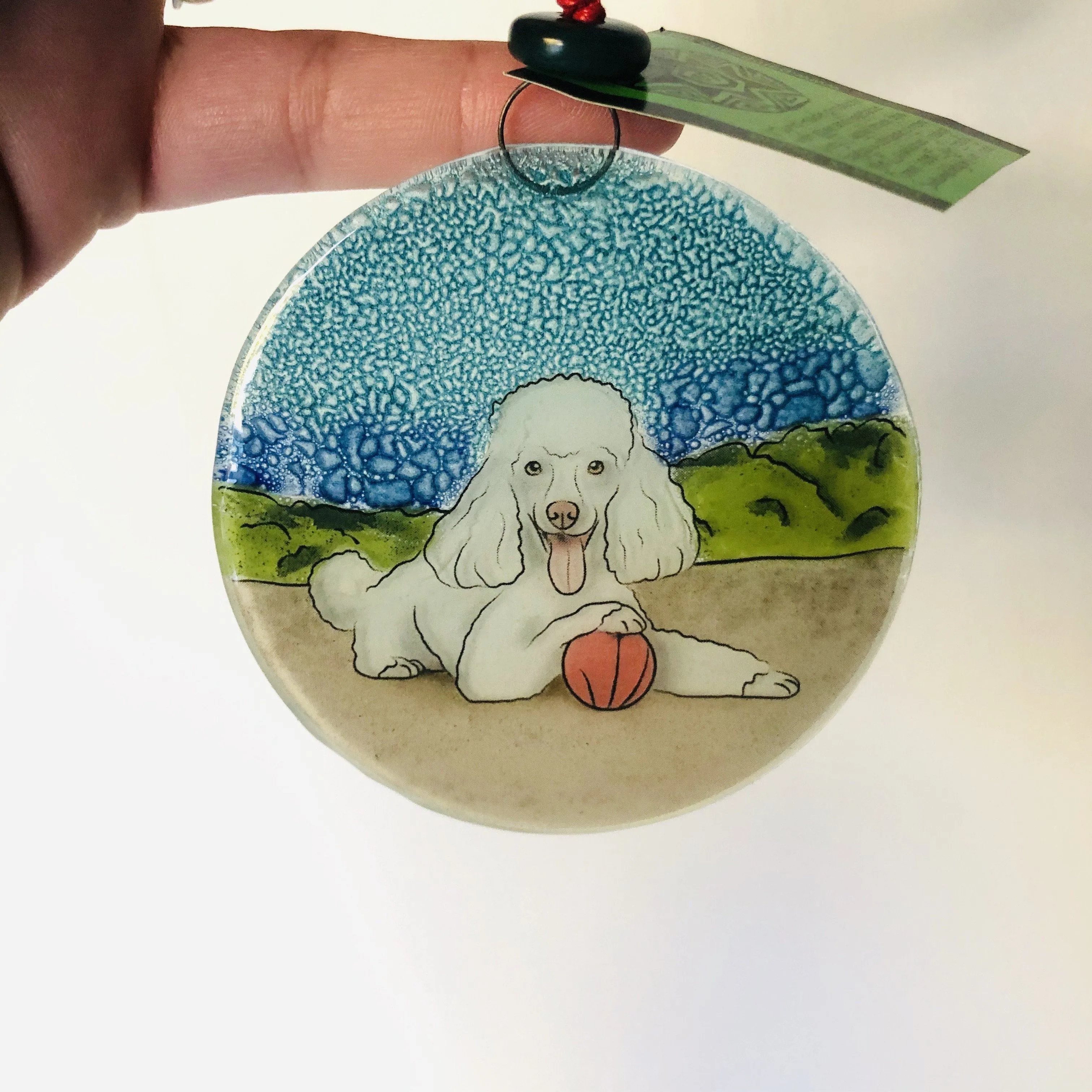 Fair Trade Ornament 68 White Poodle