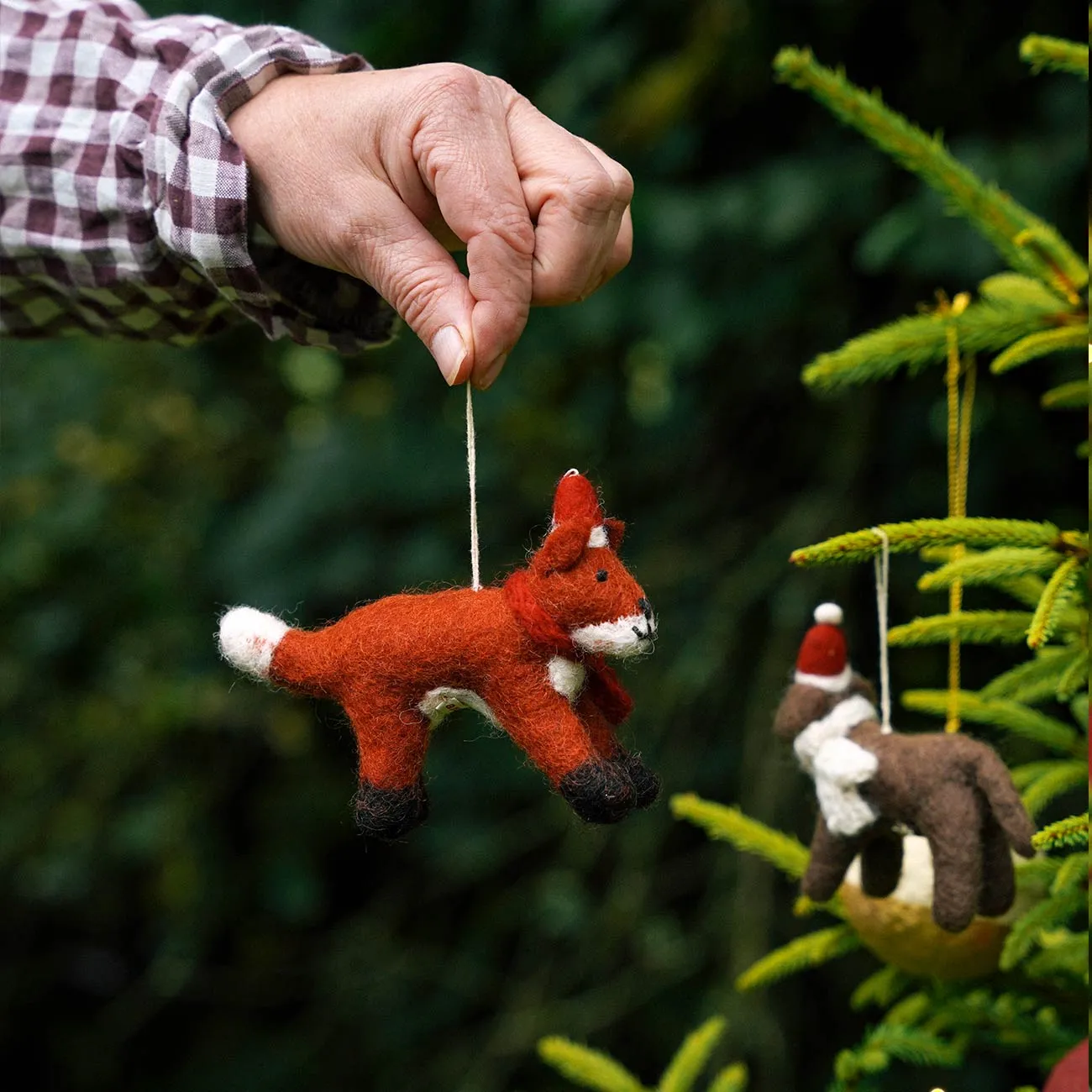 Felt Fox Christmas Decoration