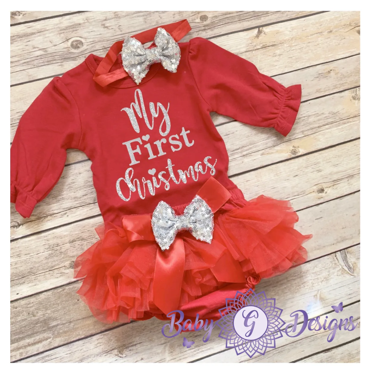 First Christmas outfit-silver